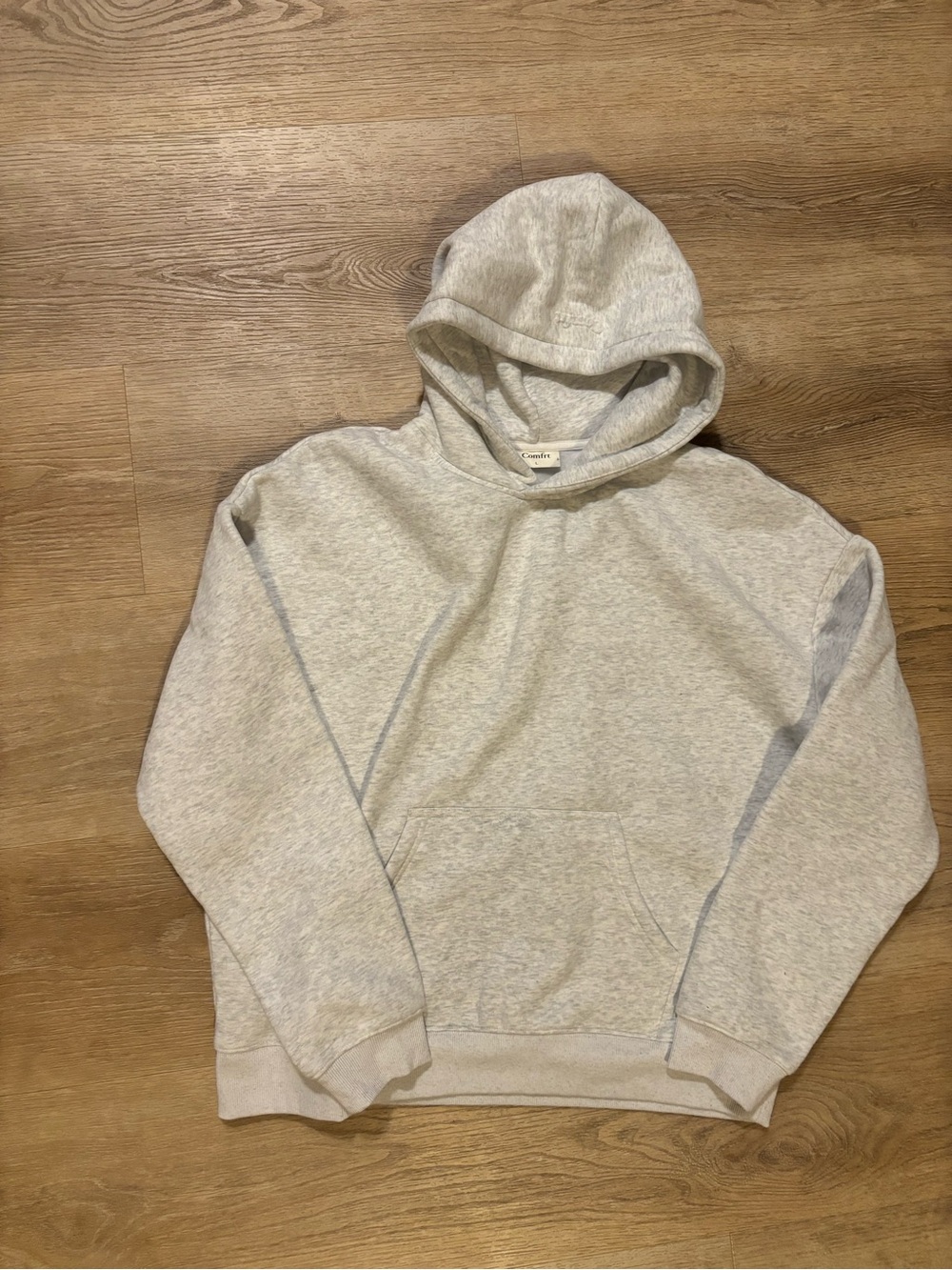 Light Gray Women's Pullover Hoodie with Kangaroo Pocket